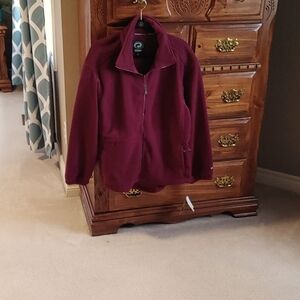 🍁NWT Women's Burgundy Fleece Jacket Sz Large